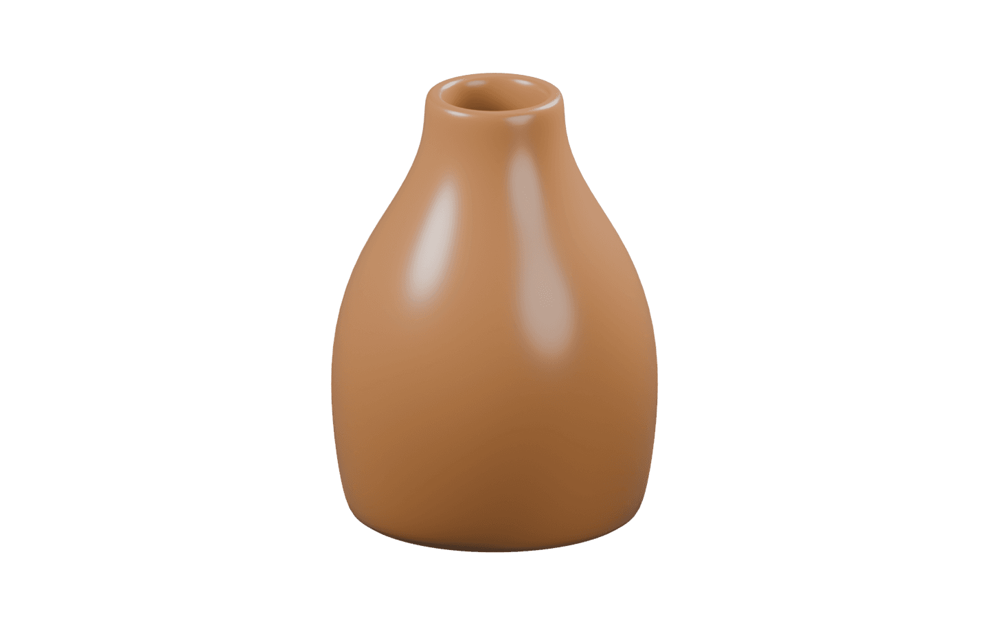 Amber vase rendered with a transparent surrounding background