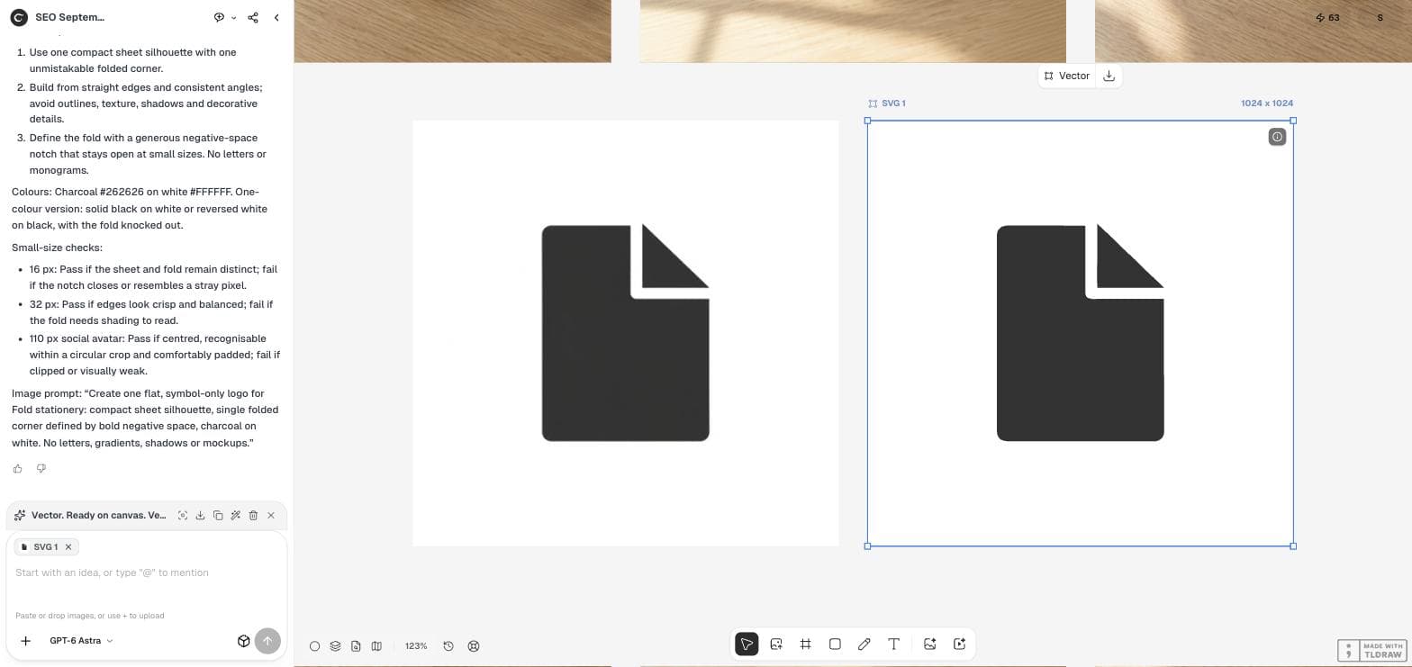 The Ciyo workspace with the PNG logo mark on the left and its converted copy labelled SVG 1 on the right