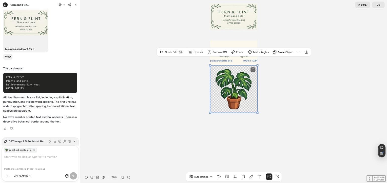 The Ciyo canvas showing a pixel art plant on a grey and white checkerboard