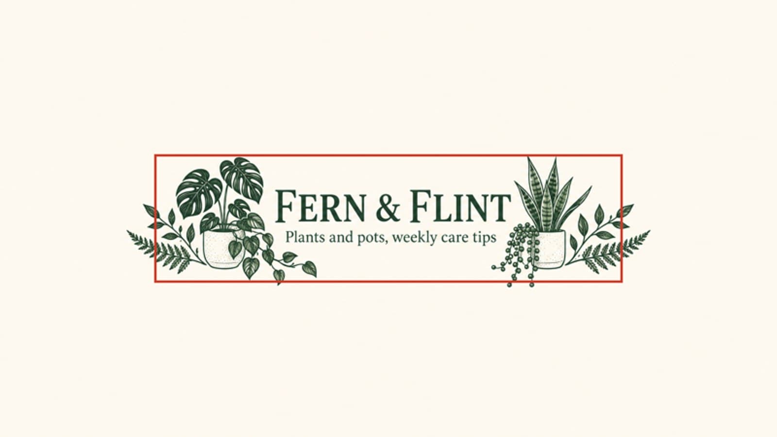 The generated banner with a red rectangle drawn over the central safe area, showing leaves extending beyond it on both sides