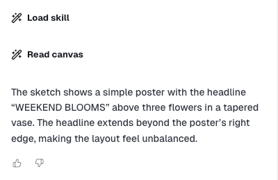 Actual Ciyo response identifying three flowers and an overflowing Weekend Blooms headline.