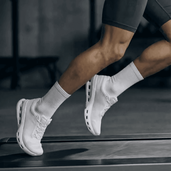 Fictional social post featuring a trail-running shoe