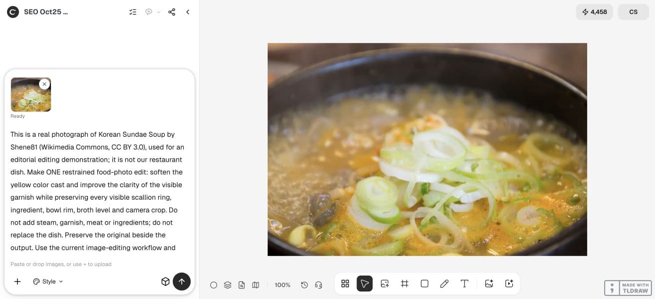 The original soup photograph and the requirement to preserve visible food details