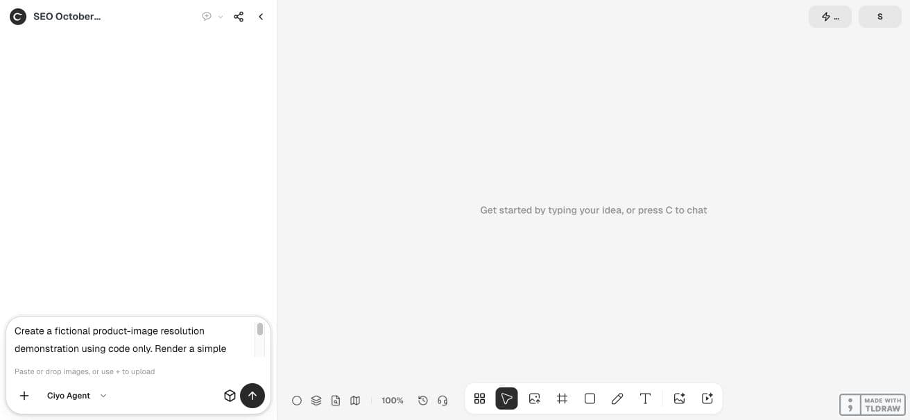 Full Ciyo viewport with the controlled PPI comparison request