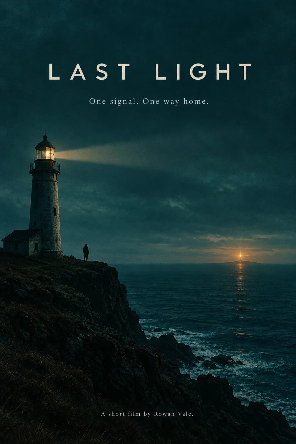 تصور أصلي لملصق Last Light الساحلي ذي الخيال العلمي.