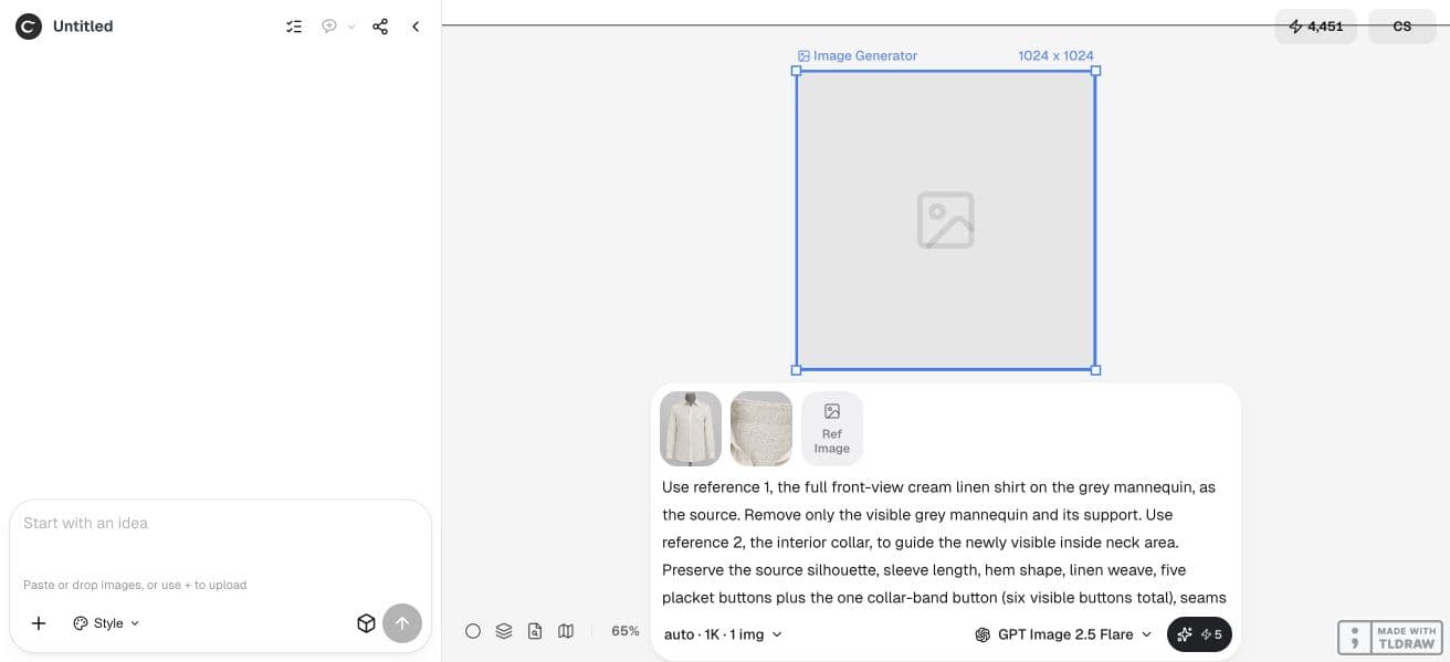 The Ciyo image editor contains the synthetic shirt front and interior collar references beside a preservation prompt.