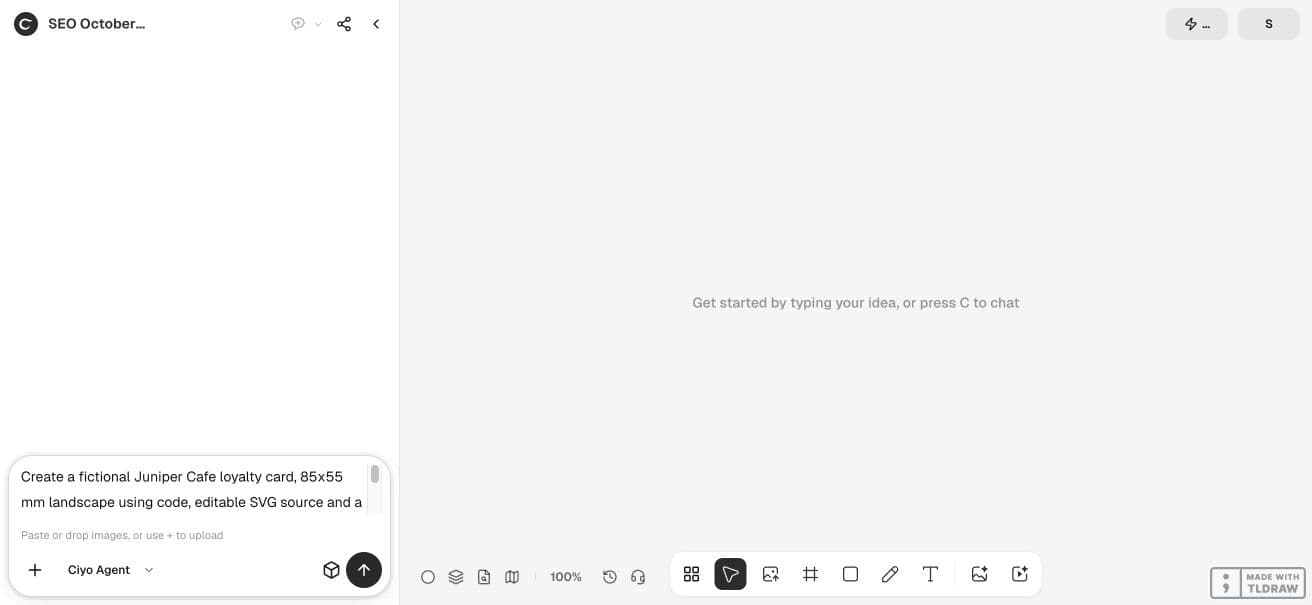 Full Ciyo viewport with six stamp positions and the supplied reward request